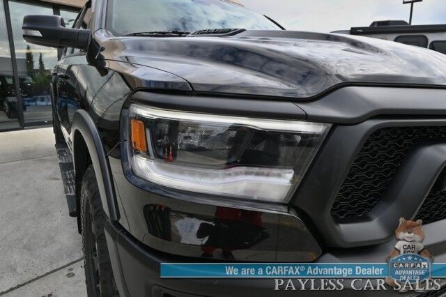 2022 Ram 1500 Rebel / GT Pkg / Night Edition / Rebel 12 Pkg / 4X4 / Crew Cab / Heated Seats & Steering / NAV / Sunroof / Auto Start / Harman Kardon / Adaptive Cruise / Blind Spot & Lane Alert / Tonneau Cover / Tow Pkg / 1-Owner Anchorage AK