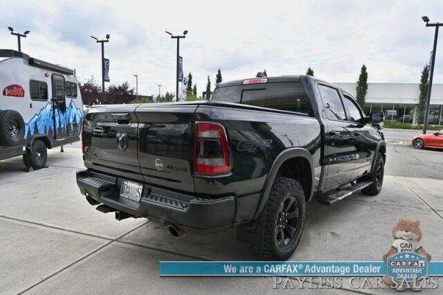 2022 Ram 1500 Rebel / GT Pkg / Night Edition / Rebel 12 Pkg / 4X4 / Crew Cab / Heated Seats & Steering / NAV / Sunroof / Auto Start / Harman Kardon / Adaptive Cruise / Blind Spot & Lane Alert / Tonneau Cover / Tow Pkg / 1-Owner Anchorage AK