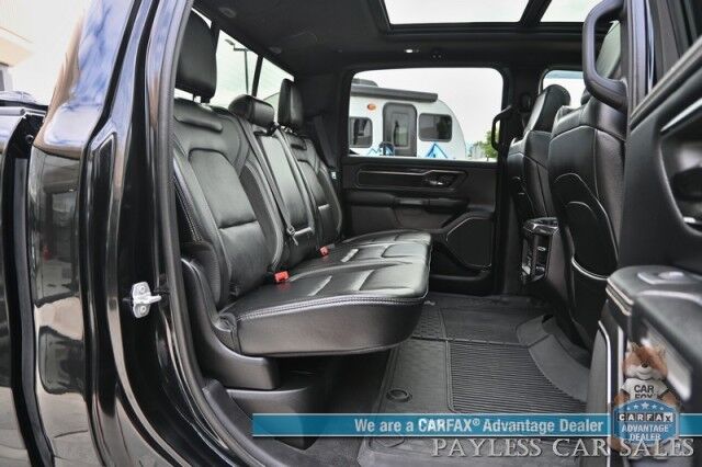 2022 Ram 1500 Rebel / GT Pkg / Night Edition / Rebel 12 Pkg / 4X4 / Crew Cab / Heated Seats & Steering / NAV / Sunroof / Auto Start / Harman Kardon / Adaptive Cruise / Blind Spot & Lane Alert / Tonneau Cover / Tow Pkg / 1-Owner Anchorage AK