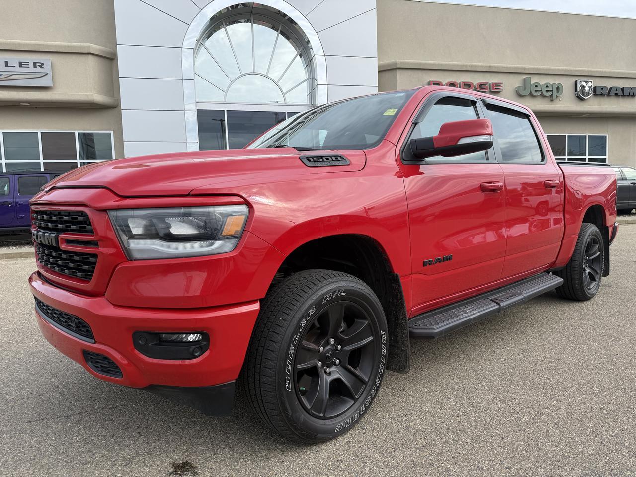 2022 Ram 1500 Sport Crew Cab 4x4 | HEMI V8 | Flame Red | NAV | 12IN Display | Heated Seats | Remote Start | Alpine Redwater AB