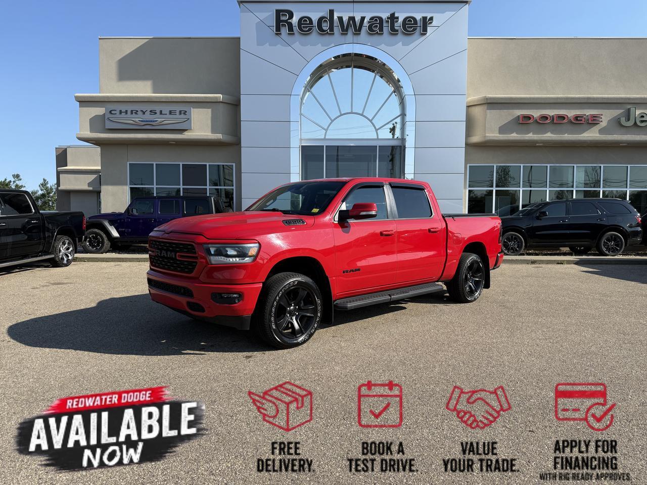 2022 Ram 1500 Sport Crew Cab 4x4 | HEMI V8 | Flame Red | NAV | 12IN Display | Heated Seats | Remote Start | Alpine
