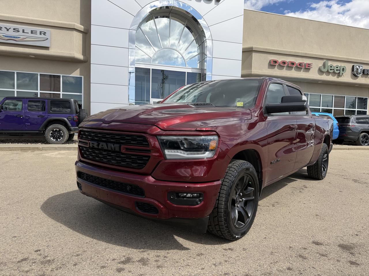 2022 Ram 1500 Sport Crew Cab 4x4 | Low KMs | HEMI V8 | 12IN Touchscreen | NAV | Heated Seats | Remote Start Redwater AB