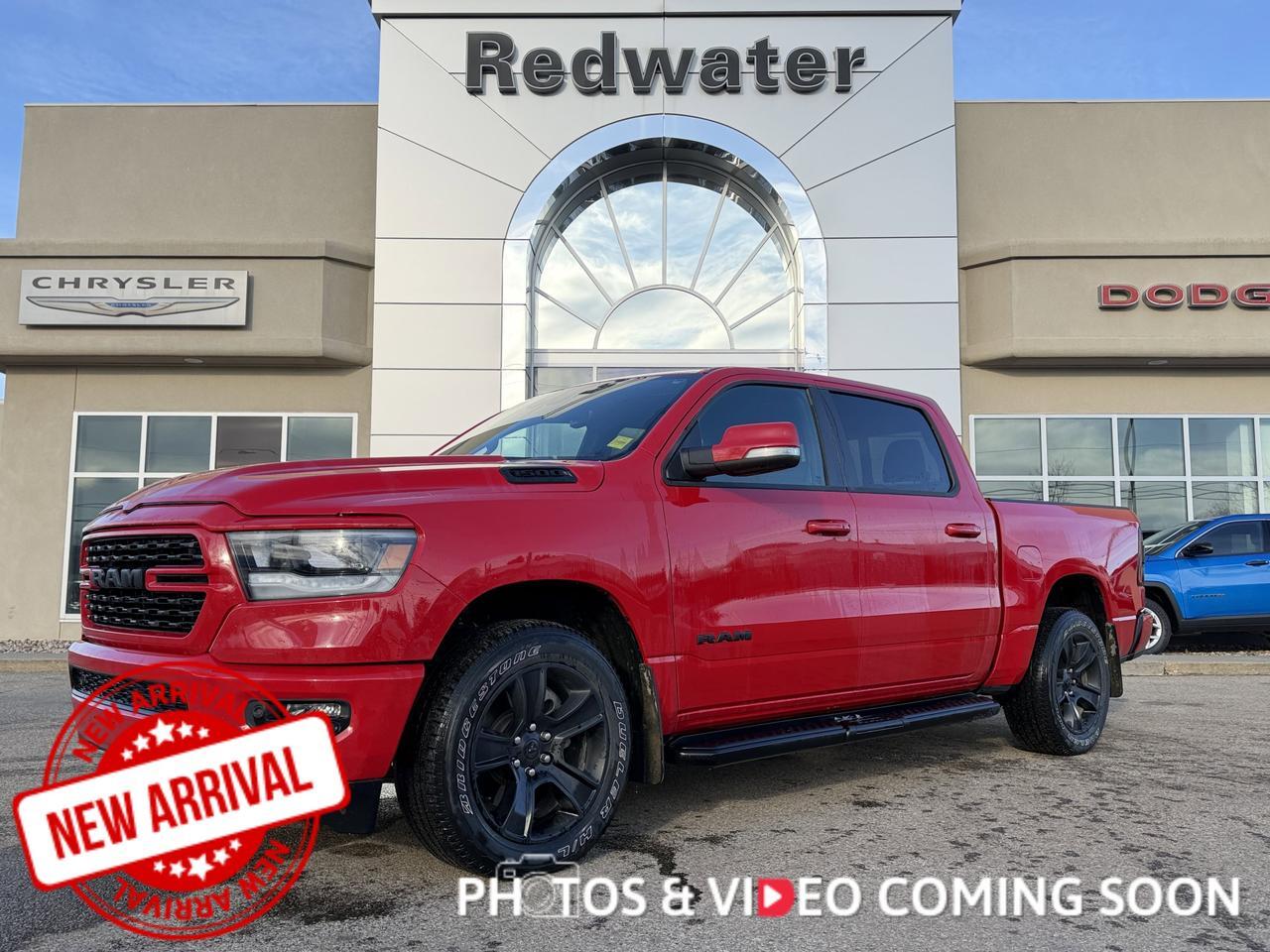 2022 Ram 1500 Sport Crew Cab 4x4 | Low KMs | HEMI V8 | Flame Red | NAV | Remote Start
