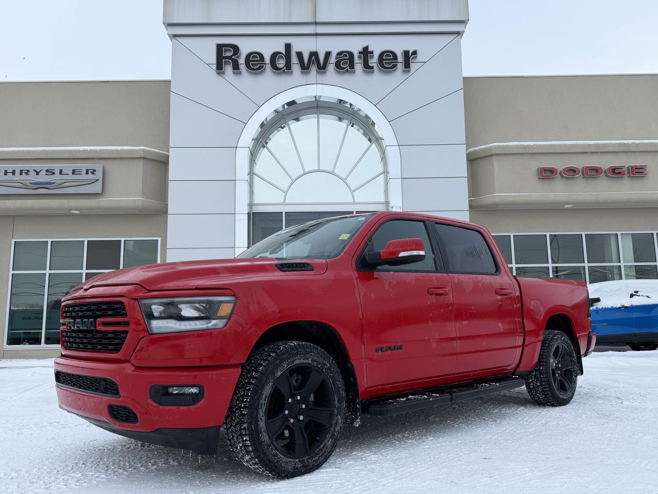 2022 Ram 1500 Sport Crew Cab 4x4 | Low KMs | HEMI V8 | Flame Red | NAV | Remote Start