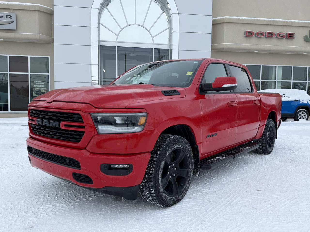 2022 Ram 1500 Sport Crew Cab 4x4 | Low KMs | HEMI V8 | Flame Red | NAV | Remote Start Redwater AB