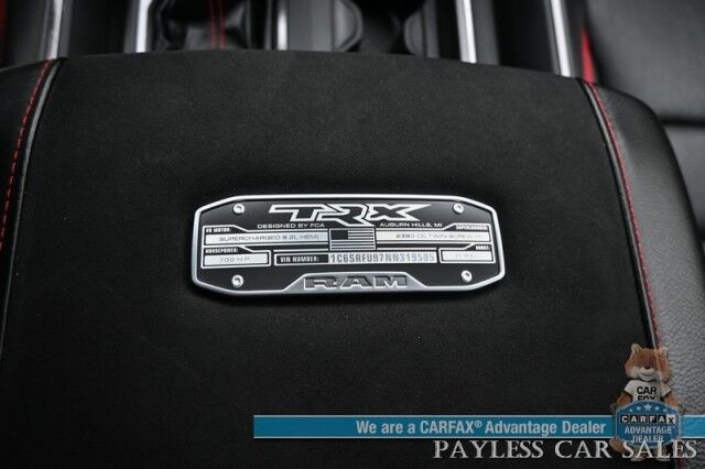 2022 Ram 1500 TRX / 4X4 / AutoStart / Level 2 / Carbon Fiber Pkg / Heated & Cooled Leather Seats / Heated Steering Wheel / Panoramic Sunroof / NAV / HUD / Harman Kardon / Blind Spot Alert / Block Heater / Bed Liner / Tow Pkg Anchorage AK