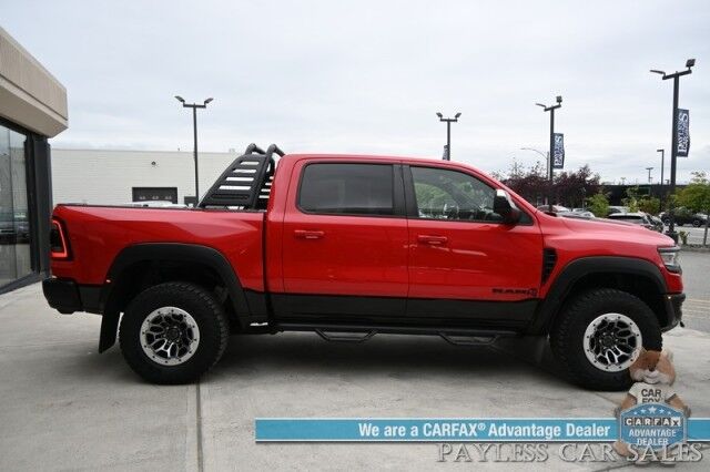 2022 Ram 1500 TRX / 4X4 / AutoStart / Level 2 / Carbon Fiber Pkg / Heated & Cooled Leather Seats / Heated Steering Wheel / Panoramic Sunroof / NAV / HUD / Harman Kardon / Blind Spot Alert / Block Heater / Bed Liner / Tow Pkg Anchorage AK