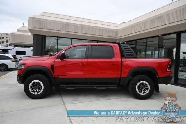 2022 Ram 1500 TRX / 4X4 / AutoStart / Level 2 / Carbon Fiber Pkg / Heated & Cooled Leather Seats / Heated Steering Wheel / Panoramic Sunroof / NAV / HUD / Harman Kardon / Blind Spot Alert / Block Heater / Bed Liner / Tow Pkg Anchorage AK