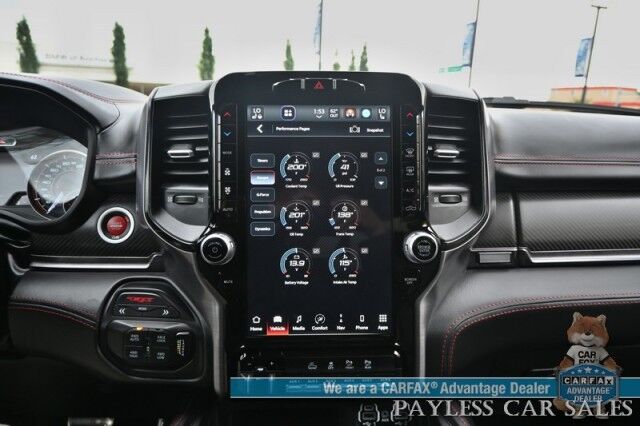 2022 Ram 1500 TRX / 4X4 / AutoStart / Level 2 / Carbon Fiber Pkg / Heated & Cooled Leather Seats / Heated Steering Wheel / Panoramic Sunroof / NAV / HUD / Harman Kardon / Blind Spot Alert / Block Heater / Bed Liner / Tow Pkg Anchorage AK