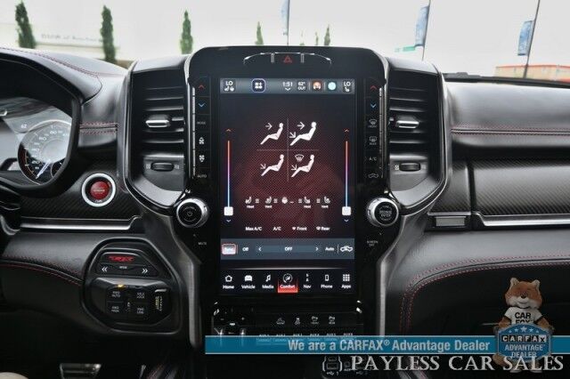 2022 Ram 1500 TRX / 4X4 / AutoStart / Level 2 / Carbon Fiber Pkg / Heated & Cooled Leather Seats / Heated Steering Wheel / Panoramic Sunroof / NAV / HUD / Harman Kardon / Blind Spot Alert / Block Heater / Bed Liner / Tow Pkg Anchorage AK