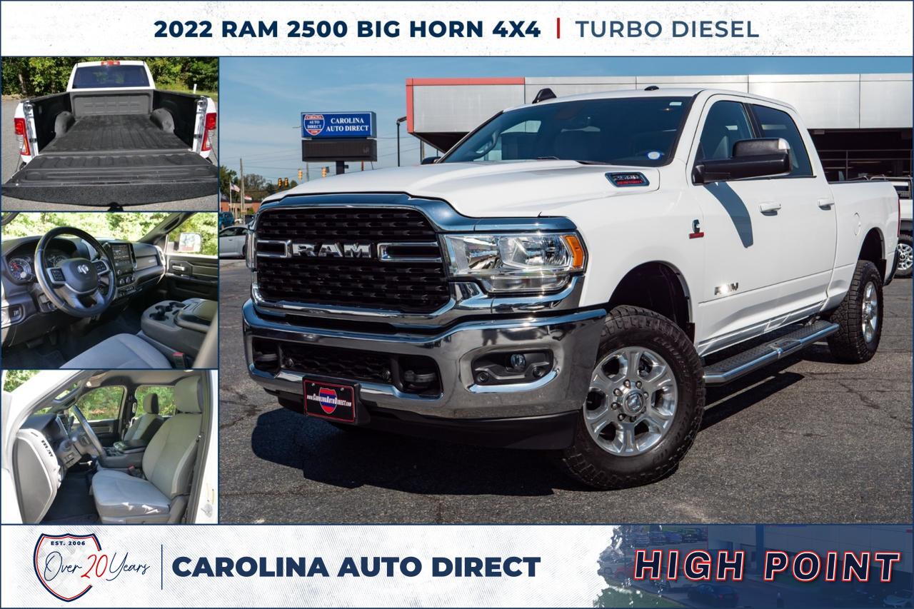 2022 Ram 2500 Big Horn 4X4 / 6.7L Diesel / Level A Equipment