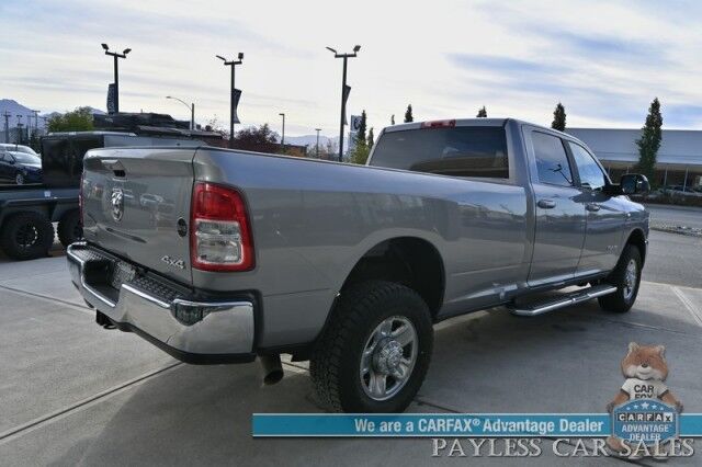 2022 Ram 2500 Big Horn / AWD / Crew Cab / 6.7L I6 Cummins Turbo Diesel / Premium Cloth Seats / Seats 6 / Apple CarPlay & Android Auto / Block Heater / Running Boards / Back Up Cam / Only 36K Miles / Tow Pkg / 1-Owner Anchorage AK