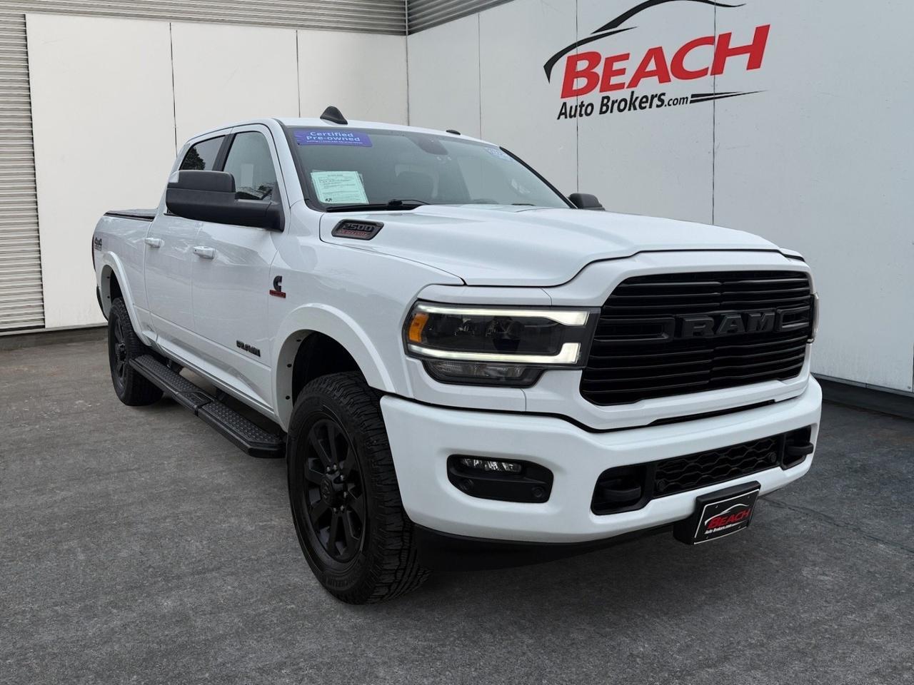 2022 Ram 2500 Laramie, HEATED AND VENTILATED SEATS, APPLE CARPLAY/ANDROID AUTO, ALPINE SPEAKERS, SUNROOF, RUNNING BOARDS, POWER/HEATED MIRRORS, UNIVERSAL GARAGE DOOR OPENER, POWER SLIDING REAR WINDOW, TOW HOOKS, TOW PACKAGE, BACKUP CAMERA, BED LINER, TONNEAU COVER