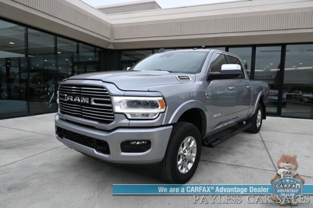 2022 Ram 2500 Laramie Sport / 4X4 / Crew Cab / 6.7L Cummins / AutoStart / Cold Weather Pkg / Heated & Cooled Leather Seats / Heated Steering Wheel / Harman Kardon / NAV / Lane Departure & Forward Collision / Tow Pkg / 1-Owner