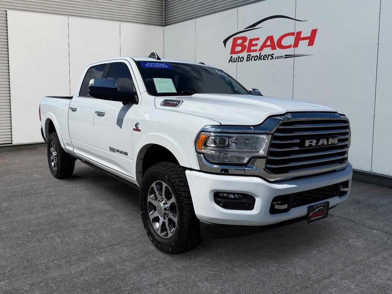 2022 Ram 2500 Longhorn, HEATED/VENTILATED SEATS, HEATED REAR SEATS, HEATED STEERING WHEEL, SUNROOF, APPLE CARPLAY/ANDROID AUTO, BED LINER, TOW PACKAGE, HARMAN/KARDON SPEAKERS, BACKUP CAMERA, POWER/HEATED MIRRORS, POWER FOLDING MIRRORS, ONLY 1 OWNER, CLEAN CARFAX!
