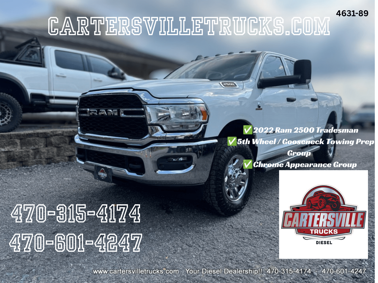 2022 Ram 2500 SOLD SOLD SOLD***Tradesman 4X4 - 8" SCREEN - CHROME PKG - TOW PREP