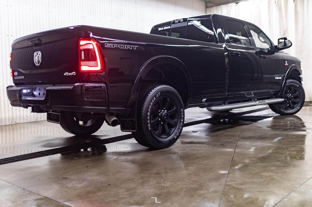 2022 Ram 3500 4x4 Crew Cab Laramie Sport Longbox Diesel AISIN Leather Nav BCam Red Deer AB