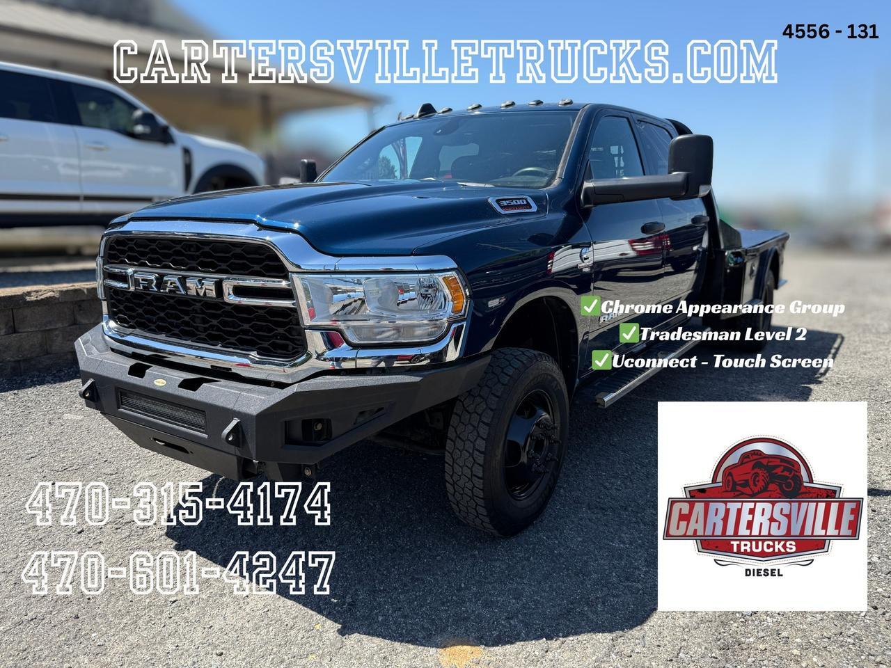2022 Ram 3500 Tradesman 4X4 - DUALLY - FLATBED - UCONNECT - 50G TANK