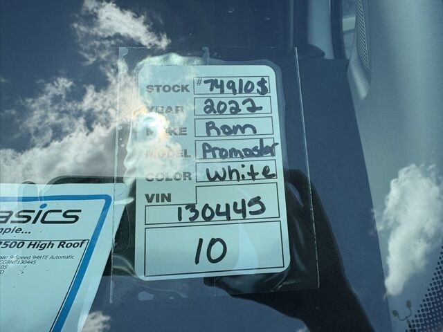 2022 Ram ProMaster 2500 High Roof Jacksonville FL
