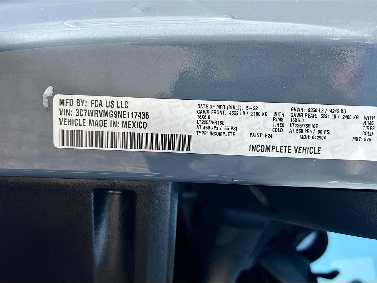 2022 Ram ProMaster Cutaway 3500 EXT Venice FL