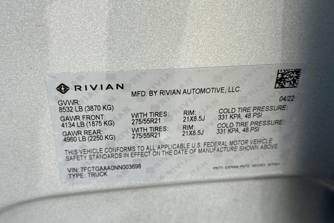 2022 Rivian R1T Adventure Package Roseville CA