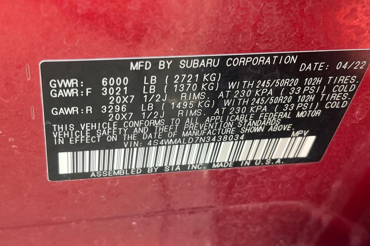 2022 Subaru Ascent Limited Ontario OR