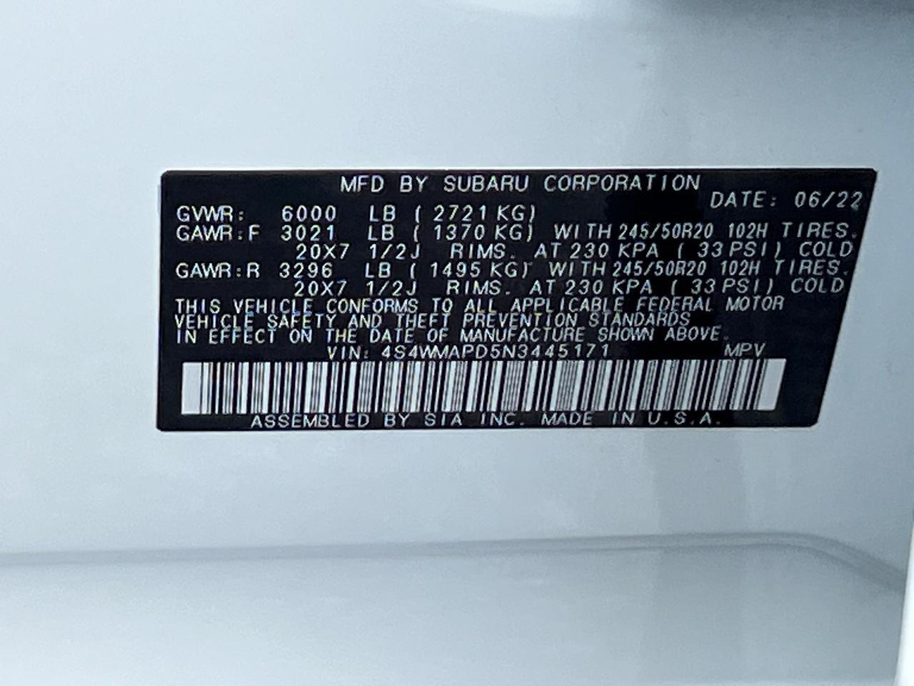 2022 Subaru Ascent Limited Hagerstown MD