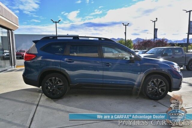 2022 Subaru Ascent Onyx Edition / AWD / Eye Sight Pkg / Power & Heated Leather Seats / Heated Steering / Panoramic Sunroof / Navigation / Lane Watch & Blind Spot Alert / 3rd Row / Rear Captain Chairs / Only 21K Miles / 1-Owner Anchorage AK