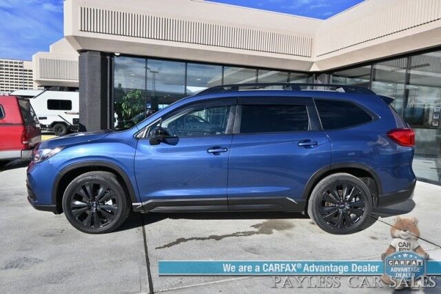 2022 Subaru Ascent Onyx Edition / AWD / Eye Sight Pkg / Power & Heated Leather Seats / Heated Steering / Panoramic Sunroof / Navigation / Lane Watch & Blind Spot Alert / 3rd Row / Rear Captain Chairs / Only 21K Miles / 1-Owner Anchorage AK