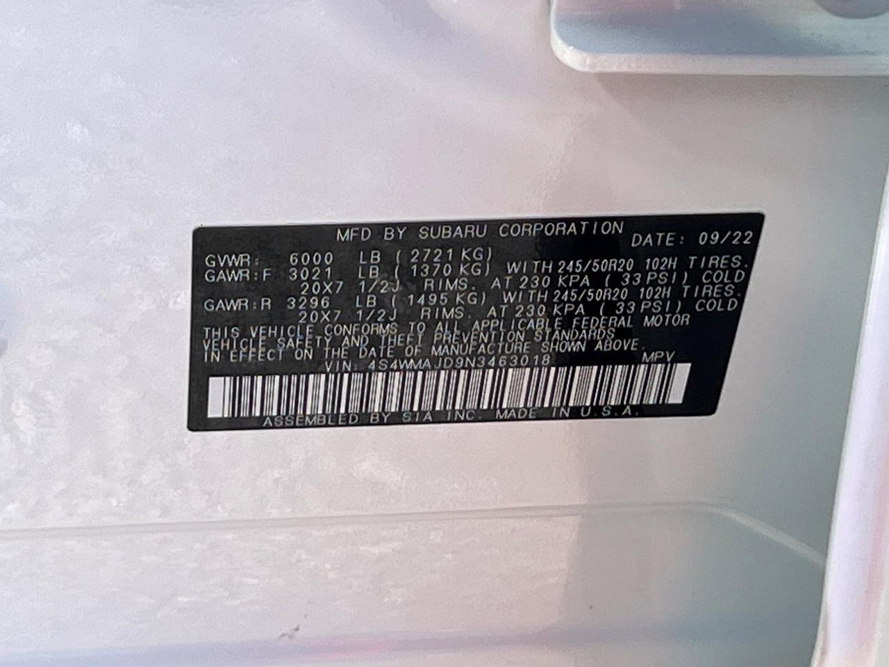 2022 Subaru Ascent Onyx Edition Hagerstown MD