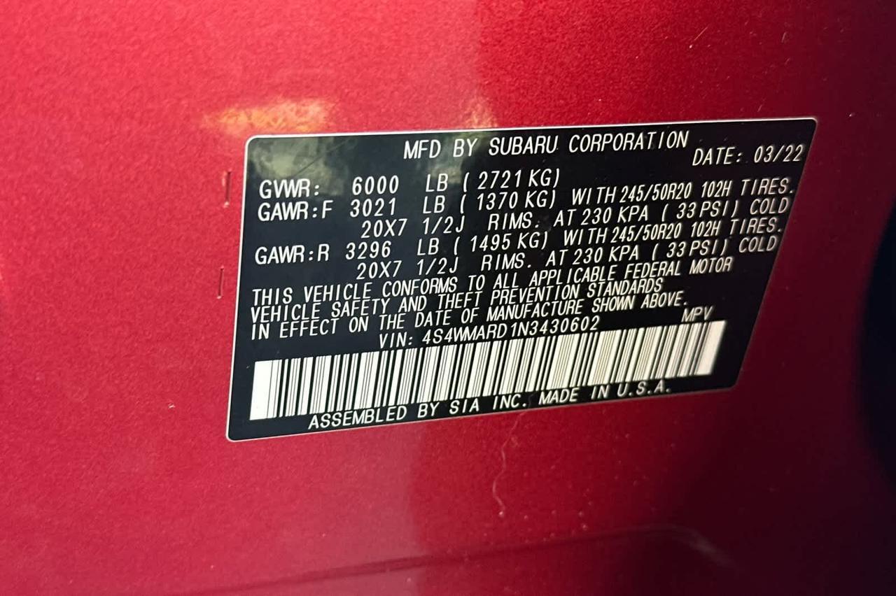 2022 Subaru Ascent Touring Roseville CA