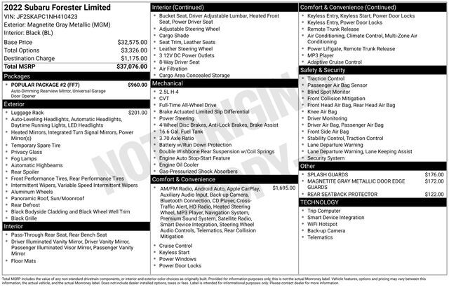 2022 Subaru Forester Limited Raleigh NC