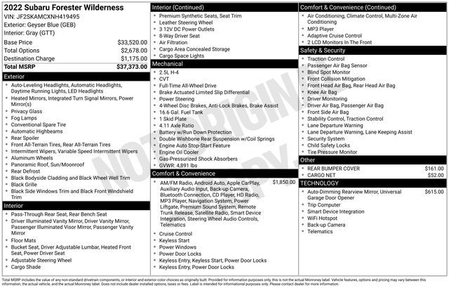 2022 Subaru Forester Wilderness Raleigh NC