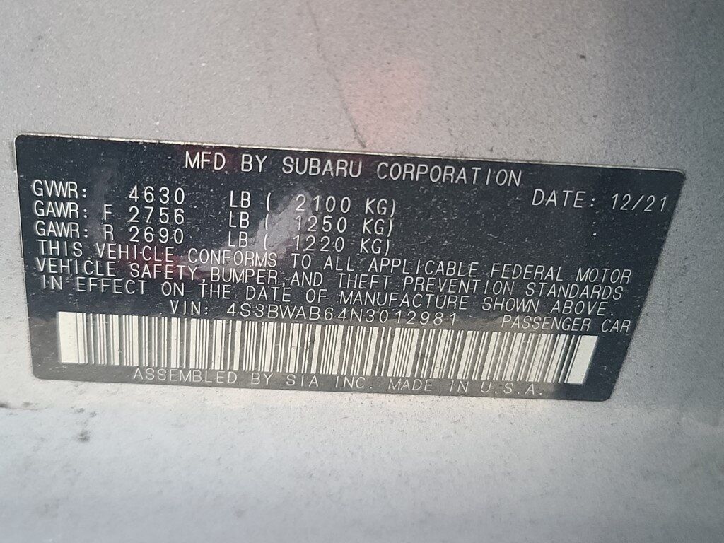 2022 Subaru Legacy Base Springfield VA