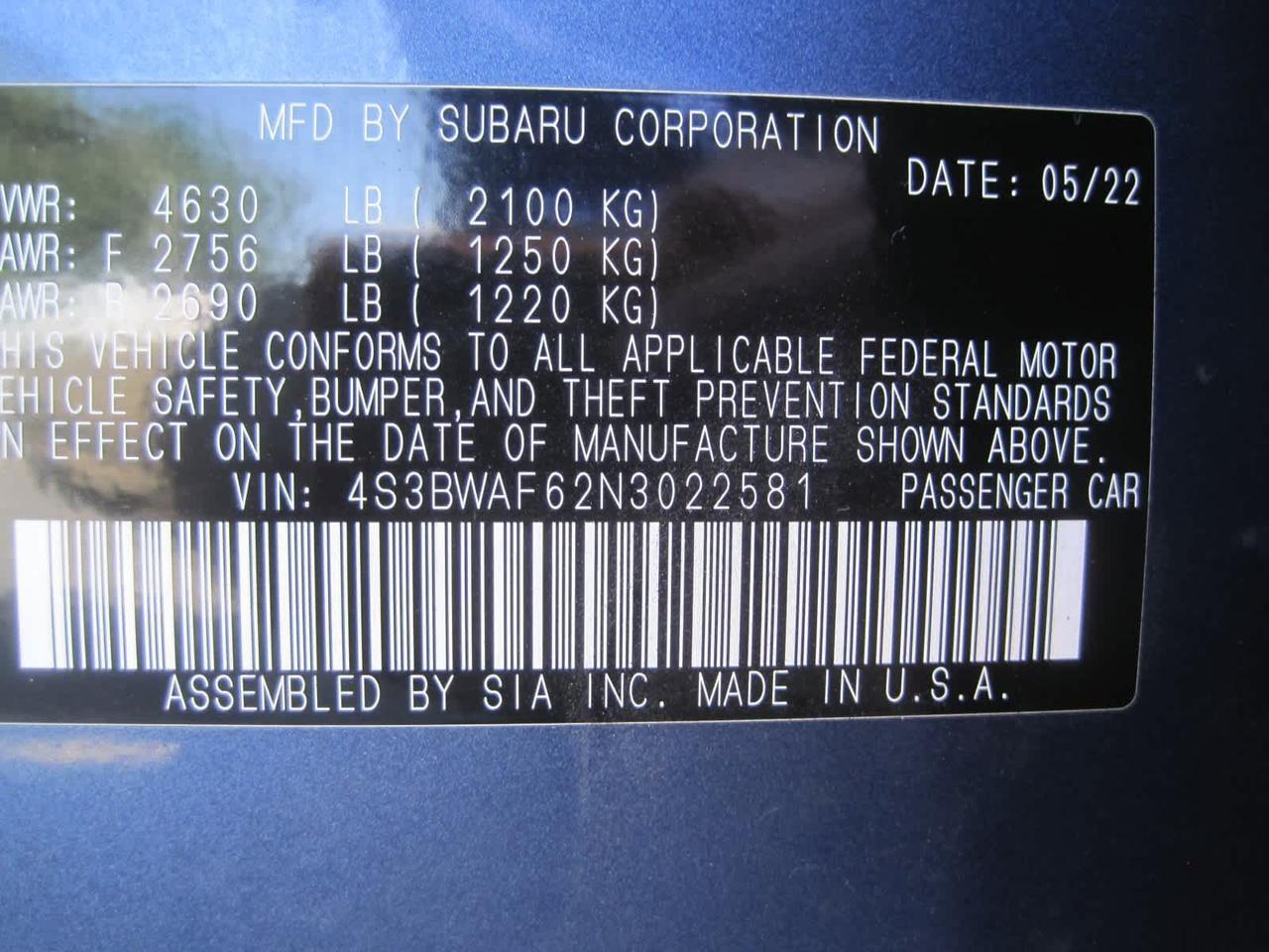 2022 Subaru Legacy Premium Belmont MA