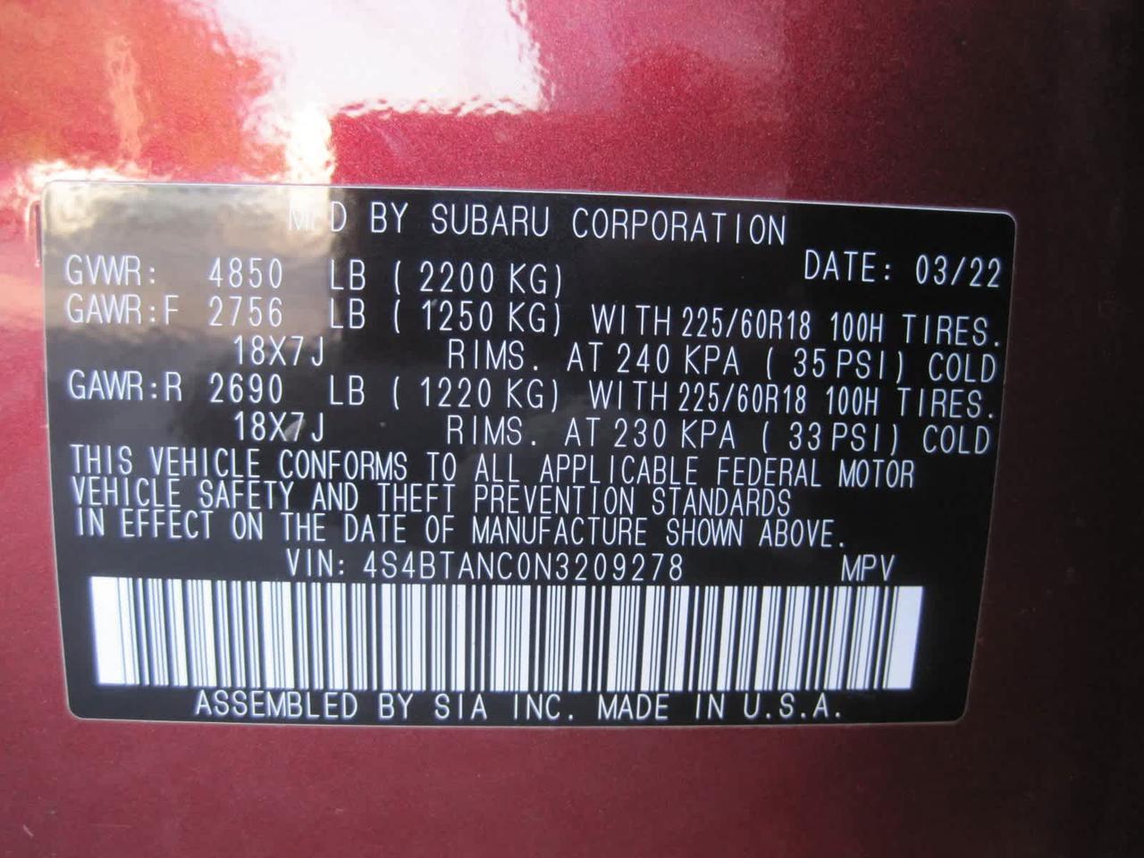 2022 Subaru Outback Limited Belmont MA