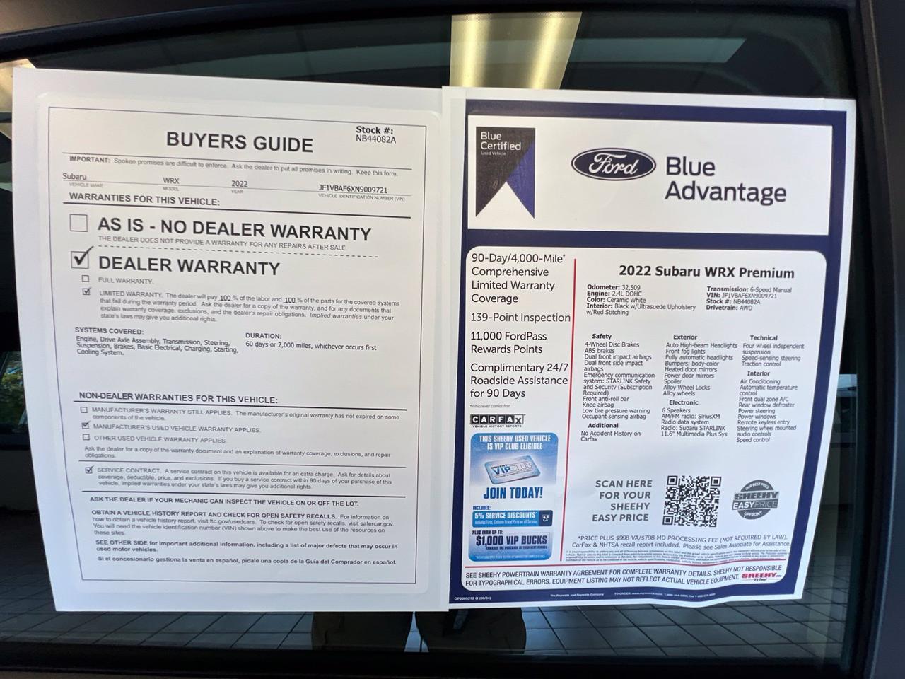 2022 Subaru WRX Premium Richmond VA