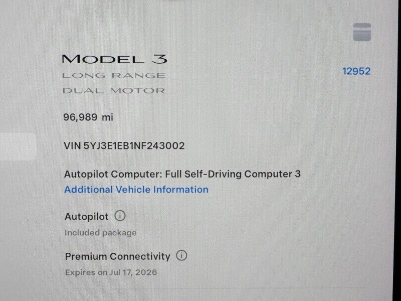 2022 Tesla Model 3 Long Range AWD *AUTOPILOT, NAVIGATION, SAFETY ALERTS, ADAPTIVE CRUISE, SURROUND VIEW CAMERAS, PANORAMA GLASS ROOF, HEATED SEATS/STEERING WHEEL, BLUETOOTH, WIRELESS CHARGING Round Rock TX