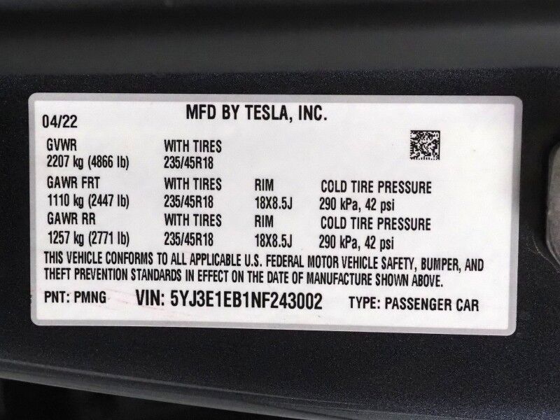 2022 Tesla Model 3 Long Range AWD *AUTOPILOT, NAVIGATION, SAFETY ALERTS, ADAPTIVE CRUISE, SURROUND VIEW CAMERAS, PANORAMA GLASS ROOF, HEATED SEATS/STEERING WHEEL, BLUETOOTH, WIRELESS CHARGING Round Rock TX