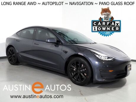 2022 Tesla Model 3 Long Range AWD *AUTOPILOT, NAVIGATION, SAFETY ALERTS, ADAPTIVE CRUISE, SURROUND VIEW CAMERAS, PANORAMA GLASS ROOF, HEATED SEATS/STEERING WHEEL, BLUETOOTH, WIRELESS CHARGING Round Rock TX