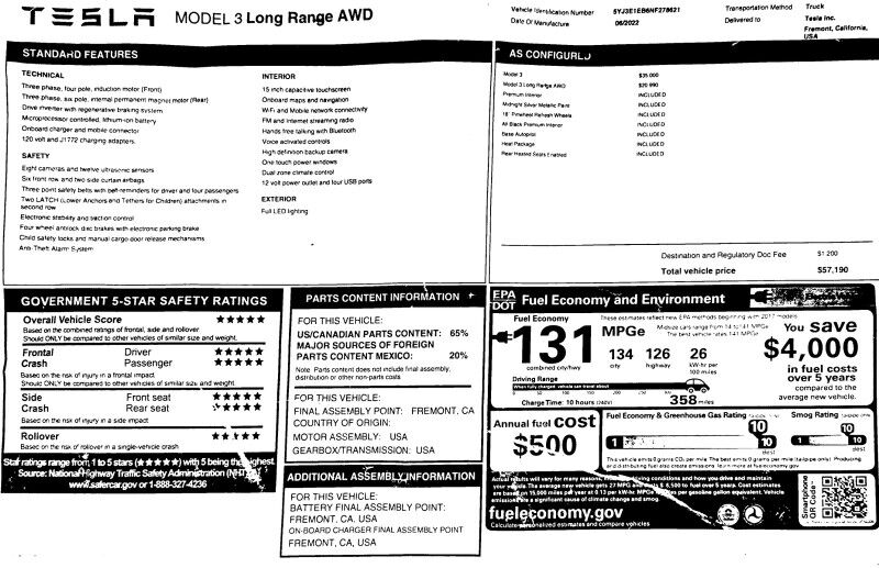 2022 Tesla Model 3 Long Range AWD Arlington VA