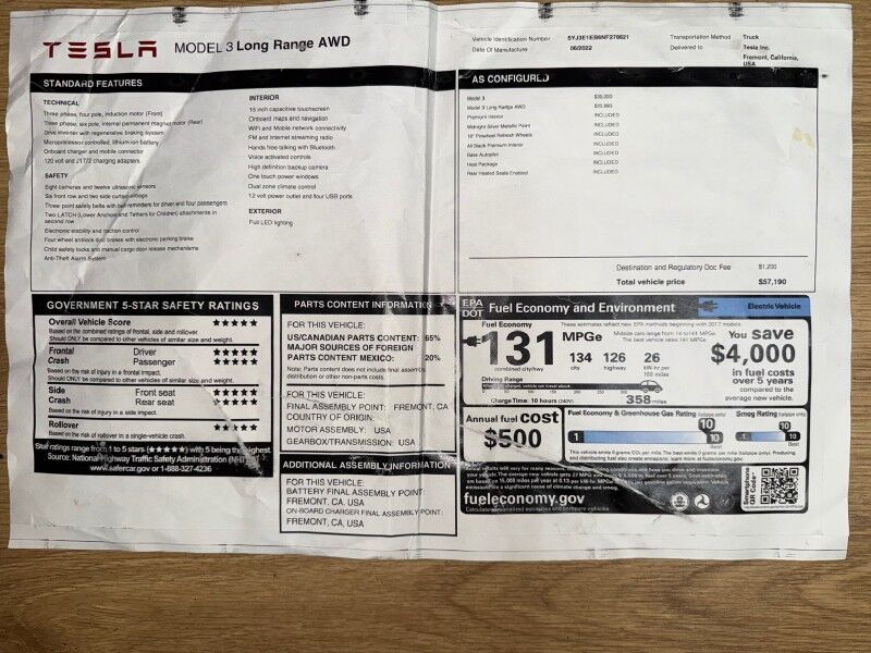 2022 Tesla Model 3 Long Range AWD Arlington VA