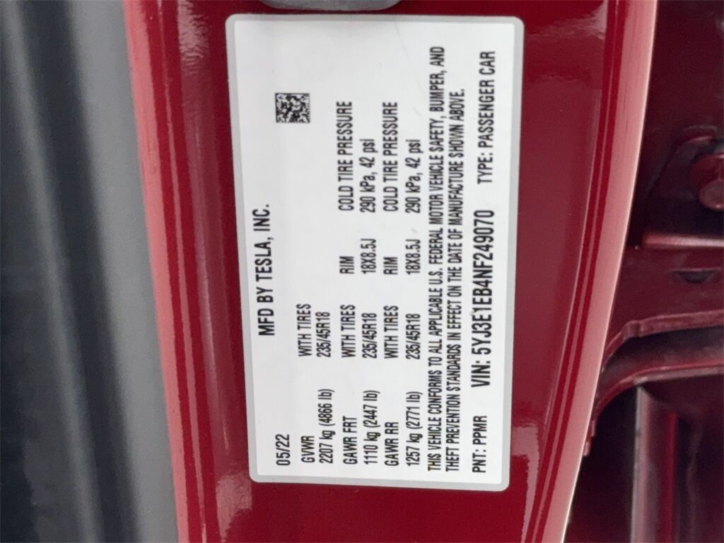 2022 Tesla Model 3 Long Range NAV,CAM,PANO,HTD STS,BLIND SPOT Plano TX
