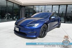2022_Tesla_Model S_/ AWD / Dual Motor / 670HP / Heated & Cooled Leather Seats / Heated Steering Yoke / Navigation / Adaptive Cruise / Adaptive Air Suspension / Fixed Glass Roof / Bluetooth / Back Up Camera / 380 Mile Range / 1-Owner_ Anchorage AK