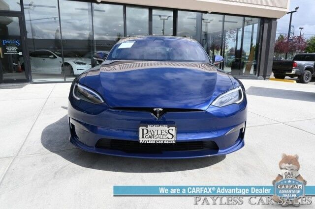 2022 Tesla Model S / AWD / Dual Motor / 670HP / Heated & Cooled Leather Seats / Heated Steering Yoke / Navigation / Adaptive Cruise / Adaptive Air Suspension / Fixed Glass Roof / Bluetooth / Back Up Camera / 380 Mile Range / 1-Owner Anchorage AK