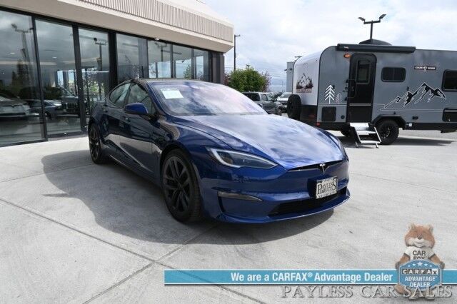 2022 Tesla Model S / AWD / Dual Motor / 670HP / Heated & Cooled Leather Seats / Heated Steering Yoke / Navigation / Adaptive Cruise / Adaptive Air Suspension / Fixed Glass Roof / Bluetooth / Back Up Camera / 380 Mile Range / 1-Owner Anchorage AK