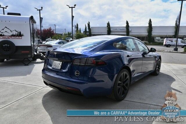 2022 Tesla Model S / AWD / Dual Motor / 670HP / Heated & Cooled Leather Seats / Heated Steering Yoke / Navigation / Adaptive Cruise / Adaptive Air Suspension / Fixed Glass Roof / Bluetooth / Back Up Camera / 380 Mile Range / 1-Owner Anchorage AK