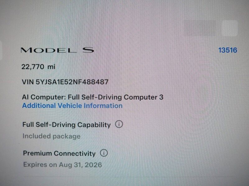 2022 Tesla Model S AWD *FULL SELF-DRIVING ENABLED, AUTOPILOT, NAVIGATION, SAFETY ALERTS, ADAPTIVE CRUISE, SURROUND VIEW CAMERAS, PANORAMA GLASS ROOF, CLIMATE SEATS, HEATED YOKE STEERING, PREMIUM AUDIO, WIRELESS CHARGING Round Rock TX