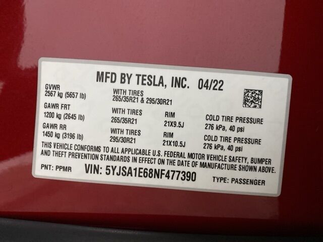 2022 Tesla Model S Plaid Dallas TX