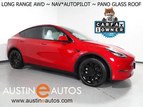 2022 Tesla Model Y Long Range AWD *AUTOPILOT, NAVIGATION, SAFETY ALERTS, ADAPTIVE CRUISE, SURROUND VIEW CAMERAS, PANORAMA GLASS ROOF, HEATED SEATS/STEERING WHEEL, 20 INCH WHEELS, WIRELESS CHARGING Round Rock TX